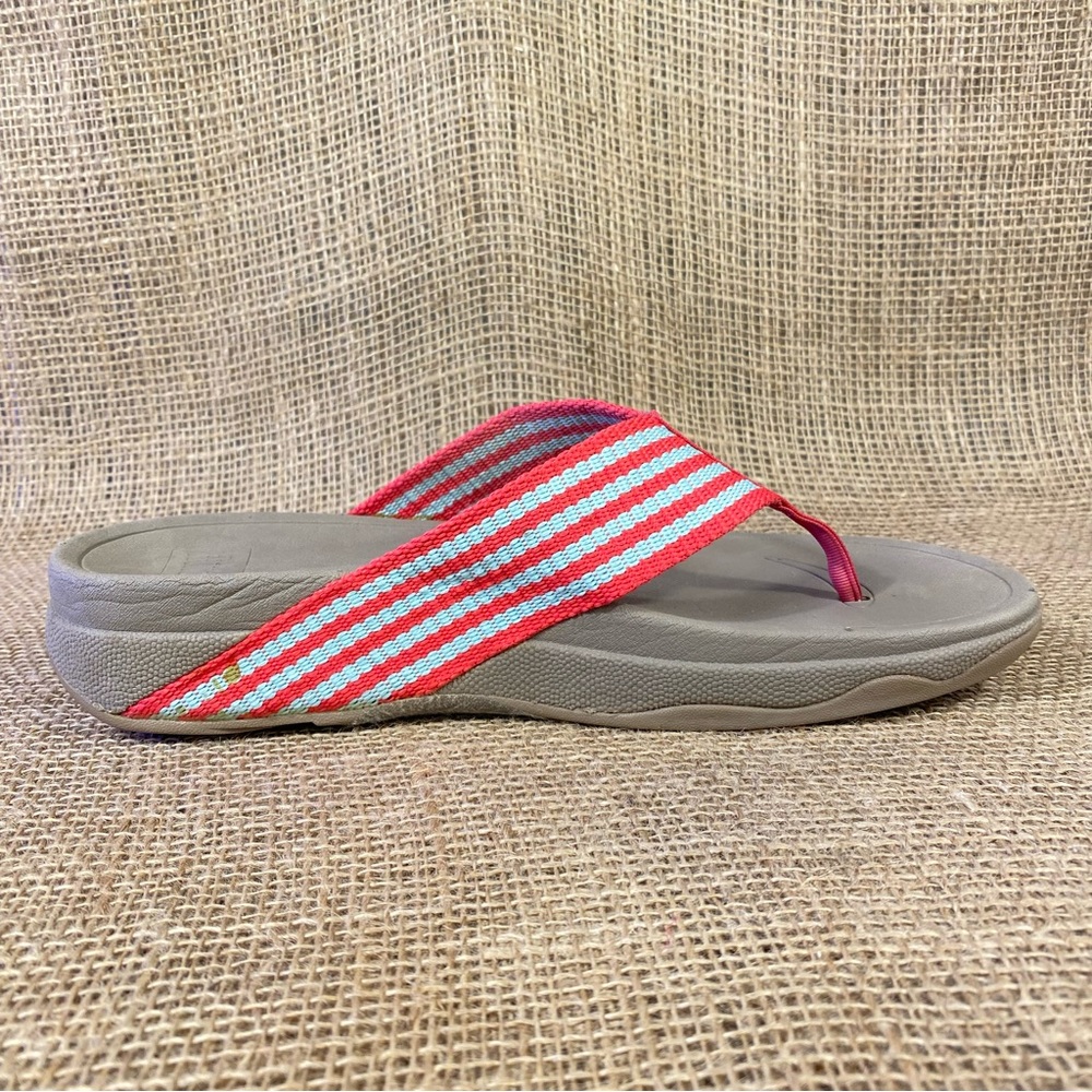 Fitflop Clog Sandals Slides Wedge Raspberry Tan G… - image 7